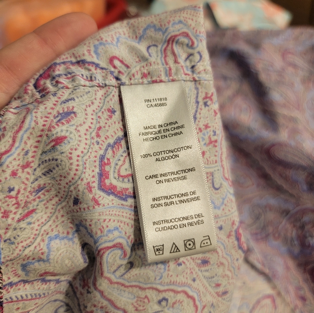 Vibrant Paisley Pattern Button Down Long Sleeved … - image 4